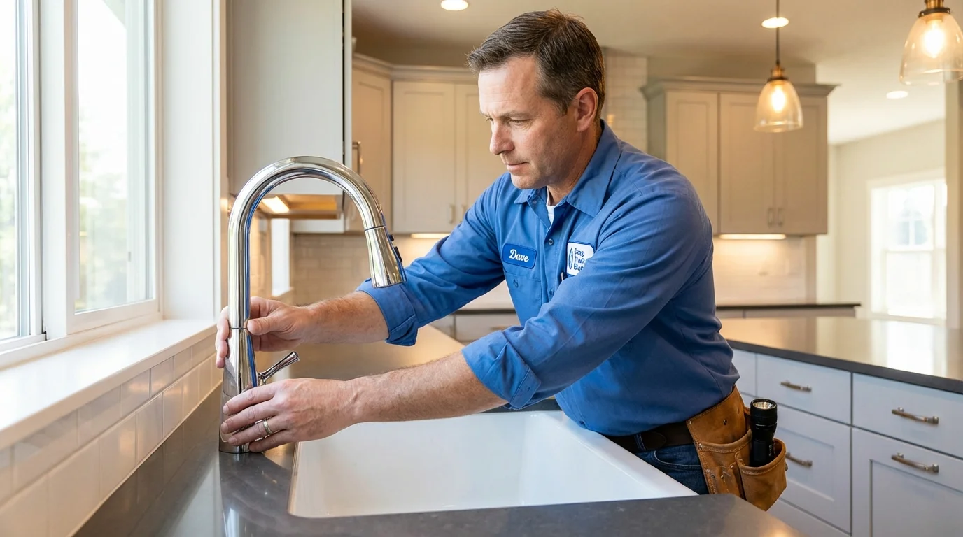 Kitchen faucet installation by Johns Plumbing LLC in Shattuck